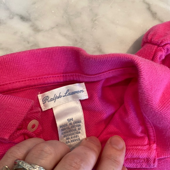 Ralph Lauren Baby girl ruffle pink tshirt onesie 9m - Picture 3 of 5